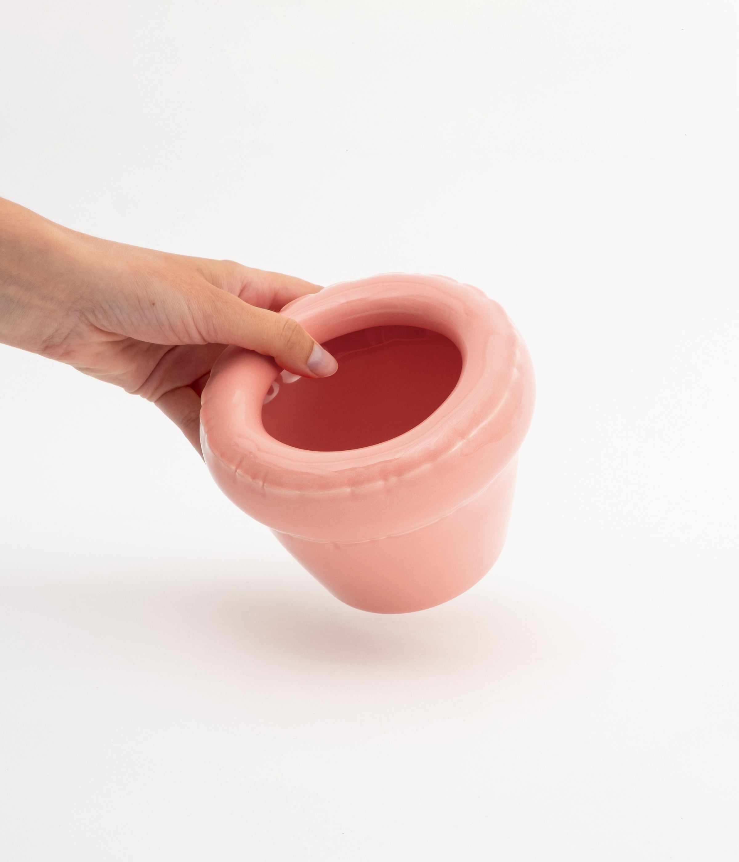 Small planter 'LOUIS' Flamingo Gloss
