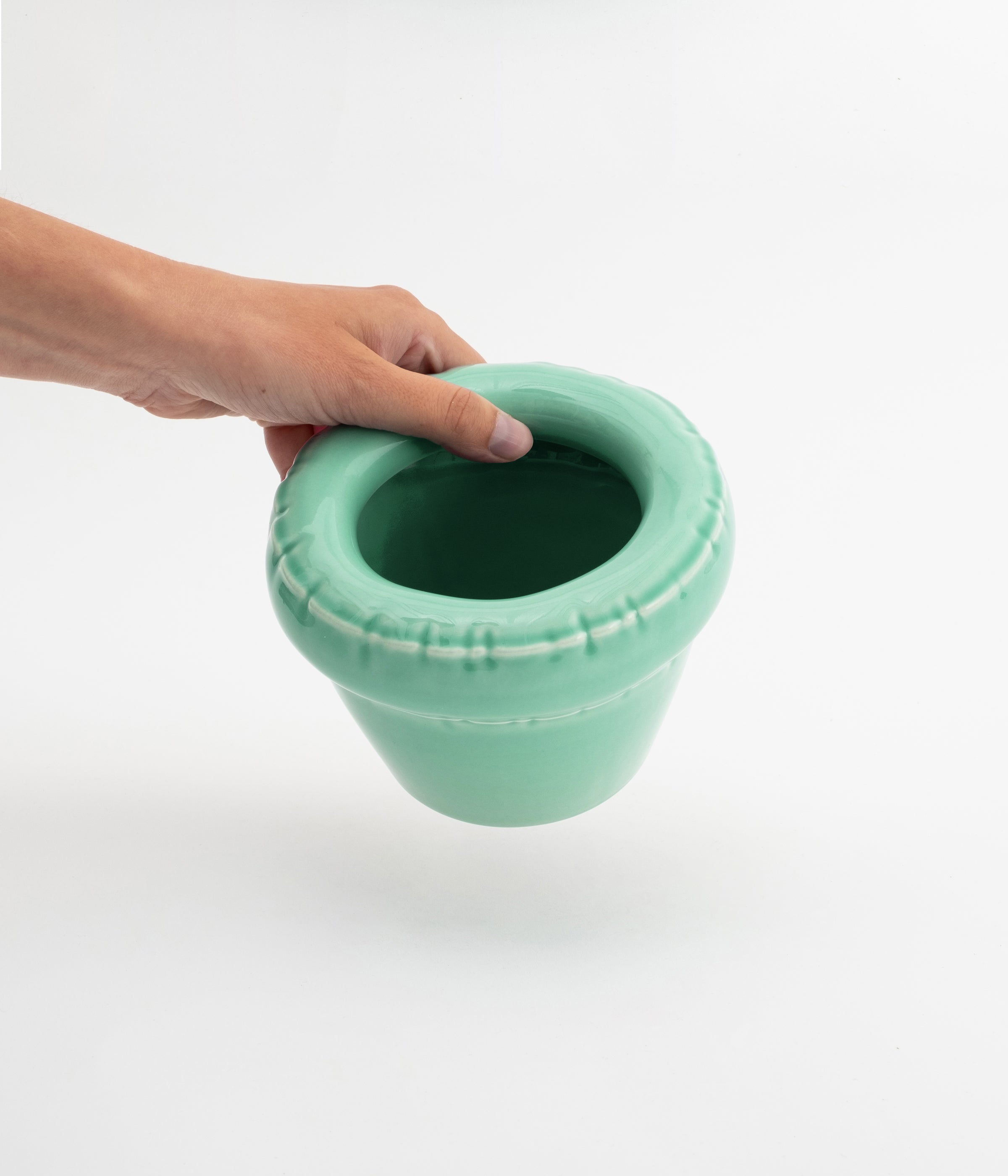Small planter 'LOUIS' Seafoam Gloss